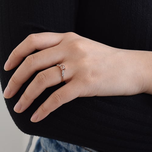 Ring mit Salt and Pepper Diamanten Jun