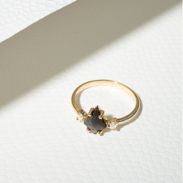 Ring mit Salt and Pepper Diamant in Kiteform Melitta 129571