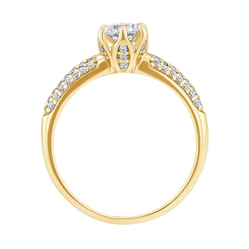 Goldener Verlobungsring mit Lab Grown Diamanten Lineas