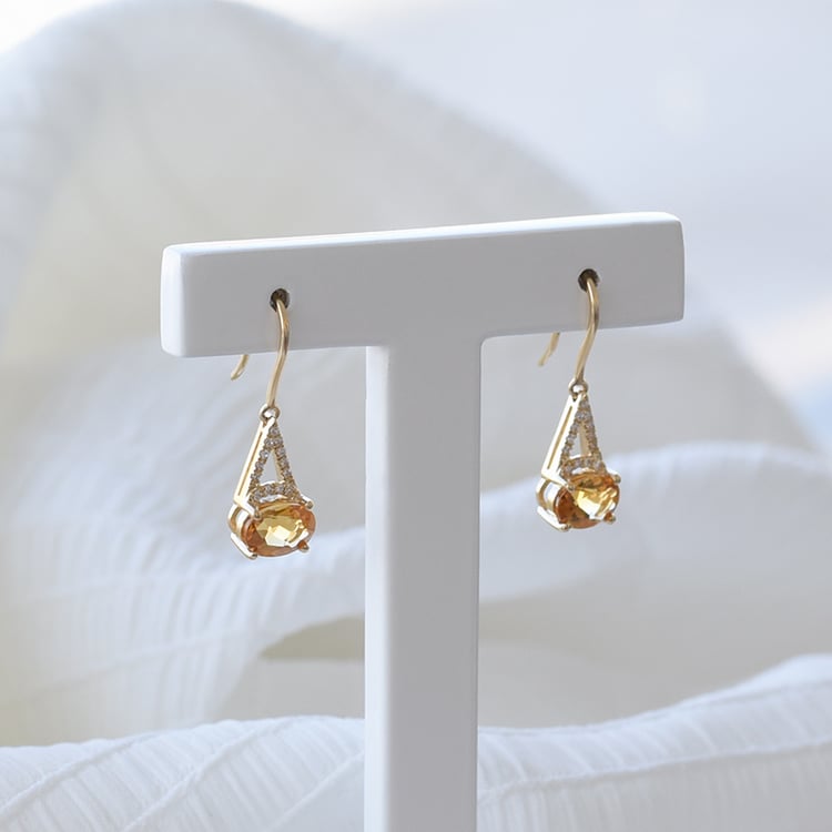 Ohrringe aus Gold mit Citrin und Diamanten 71173