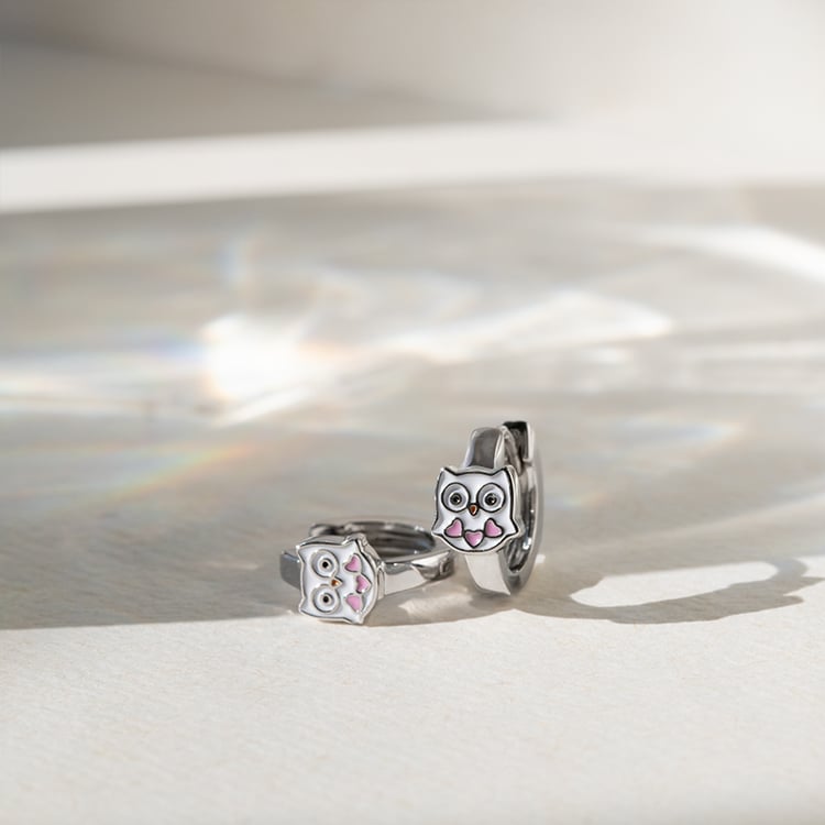 Silberne Kinderohrringe mir Eulen 140334