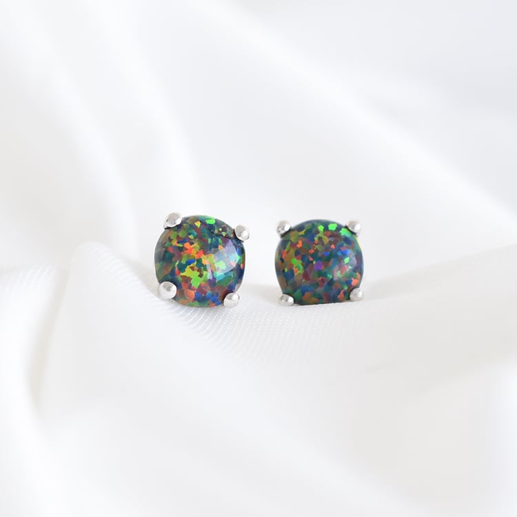 Goldene Ohrringe mit schwarzen Opalen Hulda 93793