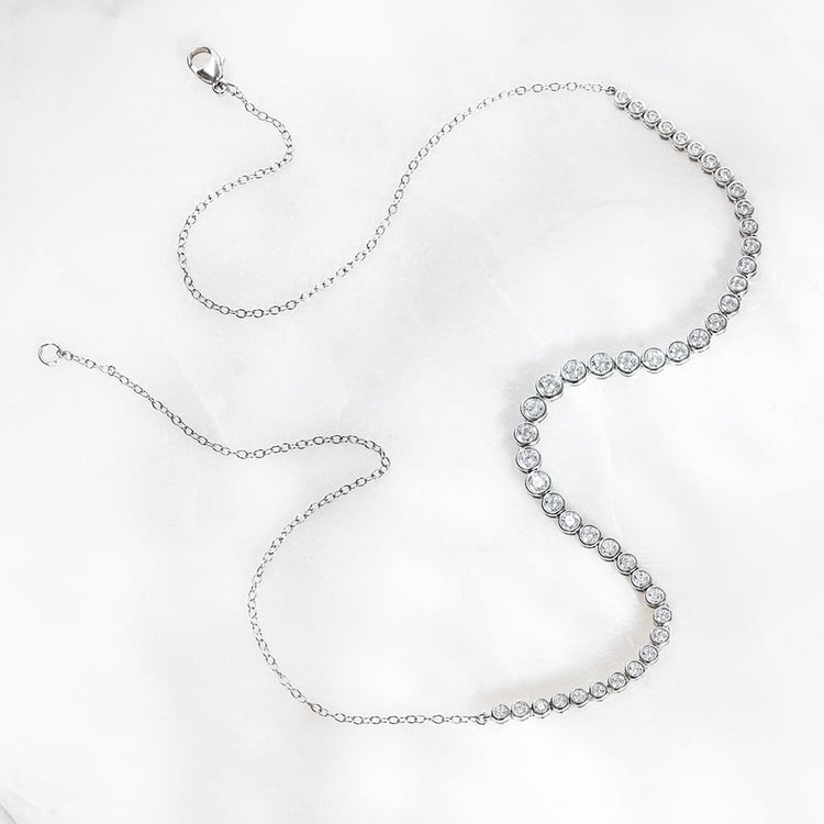 Luxuriöse Silberkette mit Lab Grown Diamanten Sofi 161814