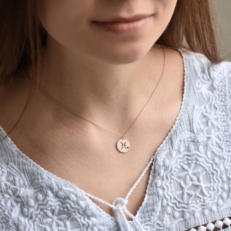 Fische Tierkreiszeichen Anhänger auf dem Hals 41554