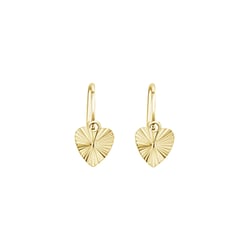 Goldene Kinder-Ohrringe in Herzform Aster