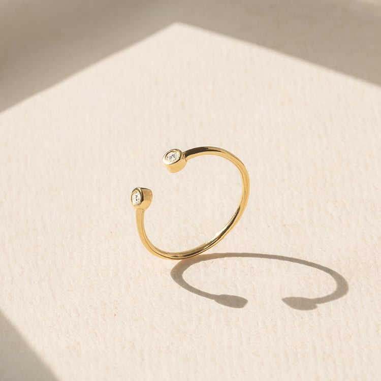 Offener Ring mit zwei Diamanten Orion 152349