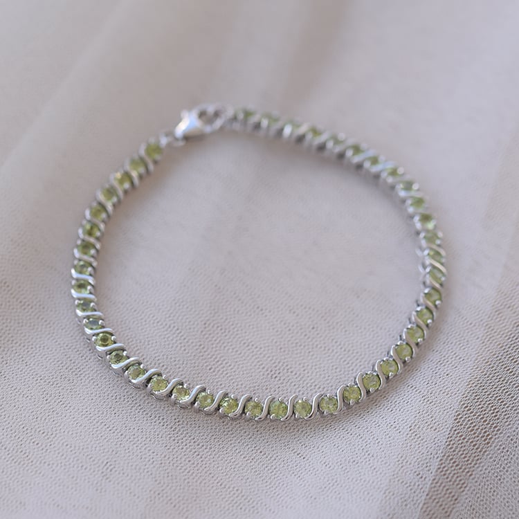 Silbernes Armband mit Olivinen Lakobe 62137