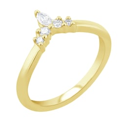 Ehering in V-Form mit Diamanten Joni