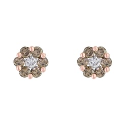 Ohrstecker in Blumenform mit brauen Diamanten Oakley