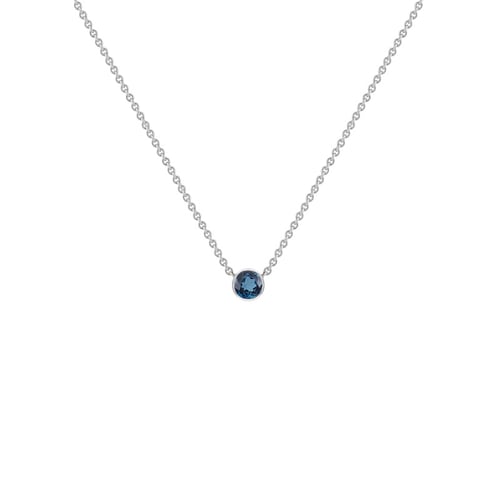 Silberne minimalistische Kette mit einem Londoner Topas Glosie