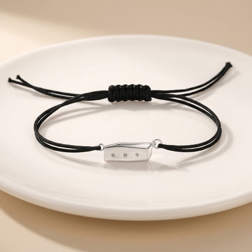 Silbernes Schnurarmband Der Kleine Prinz mit einem Kasten
