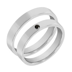 Trauringe aus Platin mit schwarzem Diamant Bren