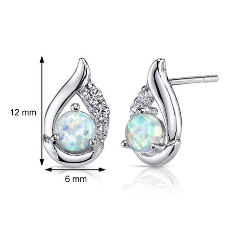 Silberne Ohrringe Zirkonia Opal 11301