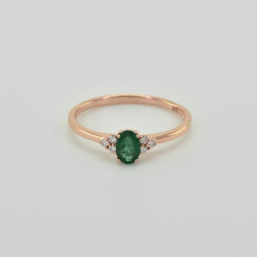 Verlobungsring mit Smaragd und Diamanten Sheldo