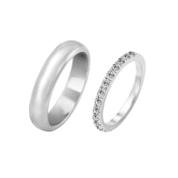 Memoryring mit Diamanten und klassischer Ring Lowum