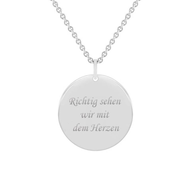 Anhänger aus Platin Der Kleine Prinz mit Fuchs und Gravur 85279