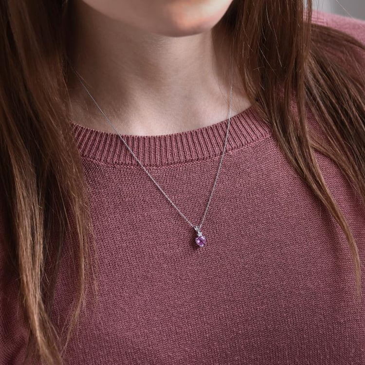 Anhänger in 585 Gold mit Saphirherz und Diamant Dorevie 38448