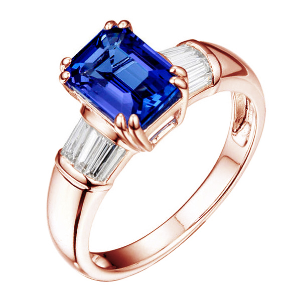 Goldring mit Emerald Tansanit und Diamanten Fiane 82814