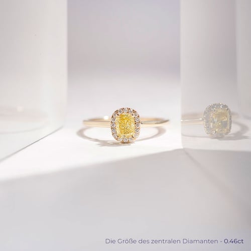 Verlobungsring mit einem zertifizierten fancy yellow Lab Grown Diamanten Eduta