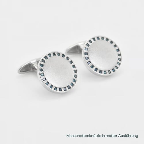 Manschettenknöpfe aus Silber mit blauen Diamanten Tallis