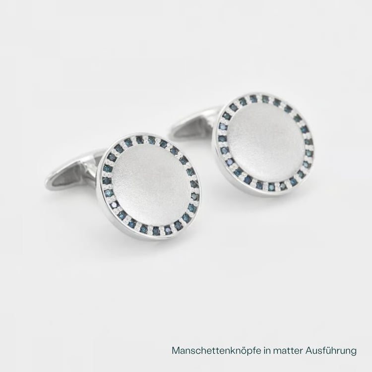 Manschettenknöpfe aus Silber mit blauen Diamanten Tallis 165351