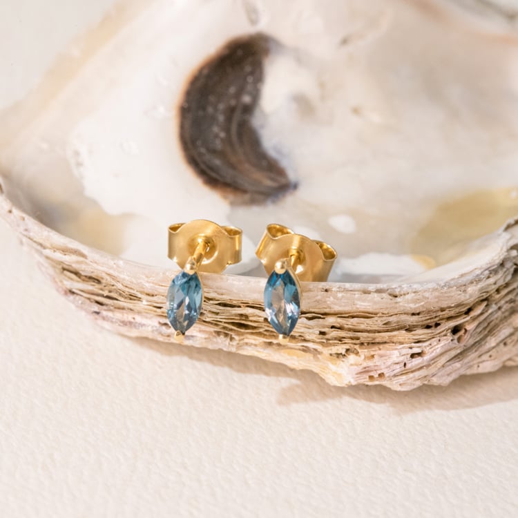 Minimalistische silberne Ohrringe mit Topasen Andine 101035