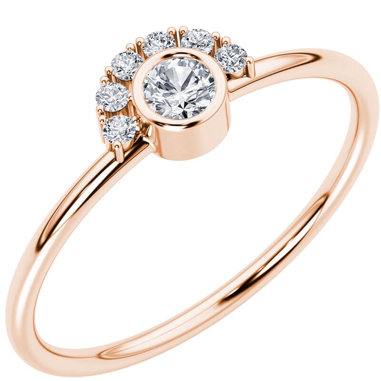 Ring mit einem halben Halo mit Diamanten Jorg 152322