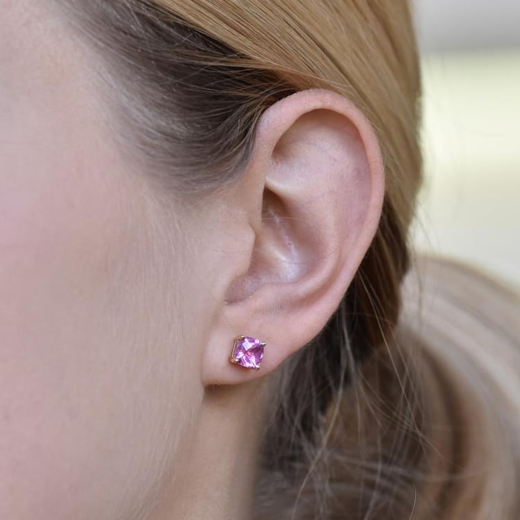 Goldene Ohrringe mit rosa Saphiren Chavonah 25355