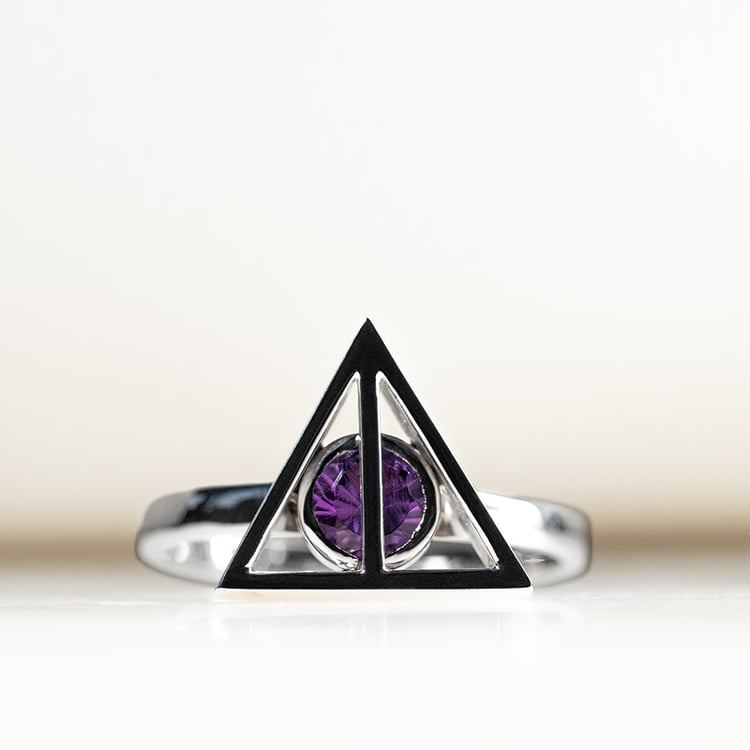 Magischer Goldring mit Amethyst Harry Potter 133827