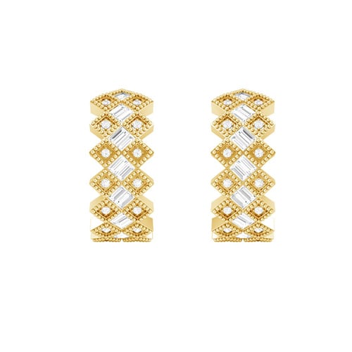 Goldene Creolen mit Lab Grown Diamanten Helle