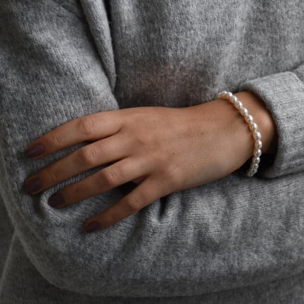 Silbernes Perlenarmband Mindy