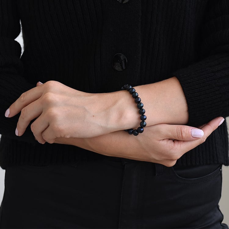 Armband mit schwarzen Perlen Rashn 83698