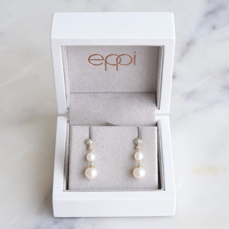 Hängeohrringe mit Perlen und Diamanten Tanisha 86917