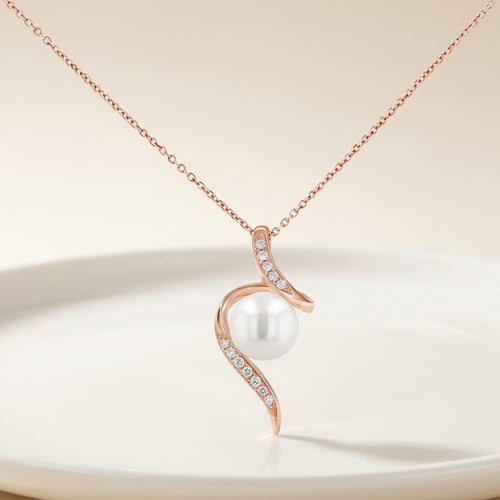 Anhänger mit Perle und Diamanten Acanda