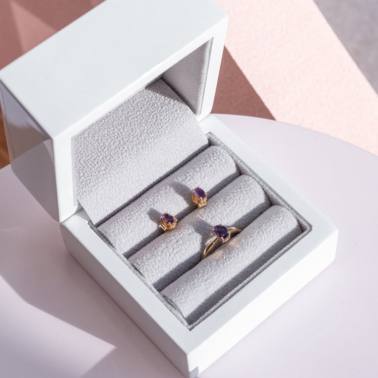 Zarte silberne Ohrringe mit Amethyst Deborah 118631