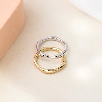 Silberner gewellter Ring Jax