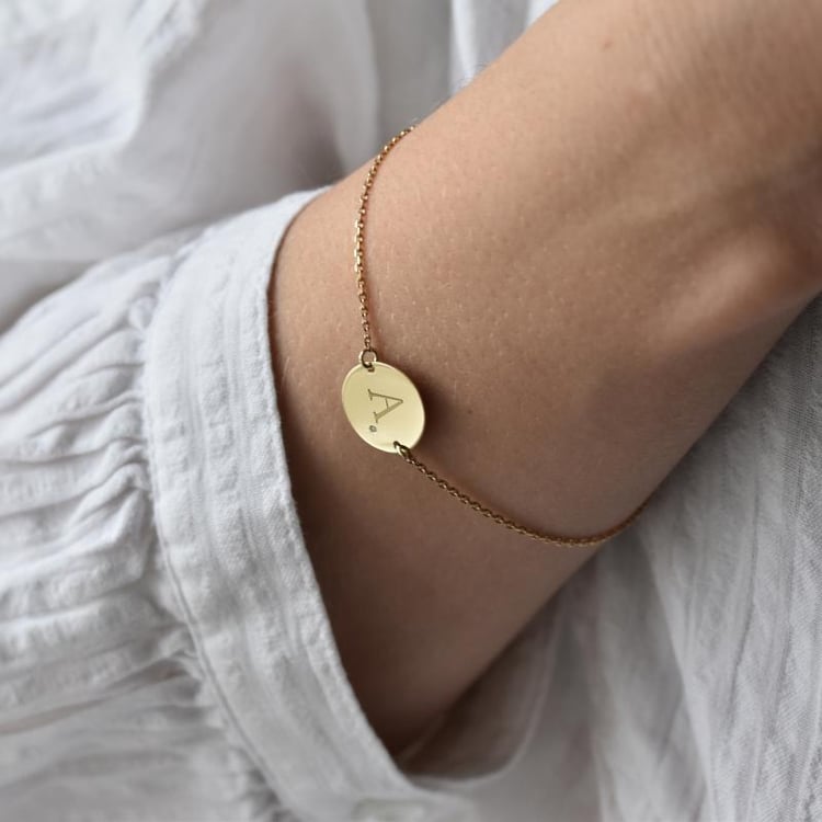 Goldarmband mit Diamanten und Gravur eines Buchstabens Dian 17124