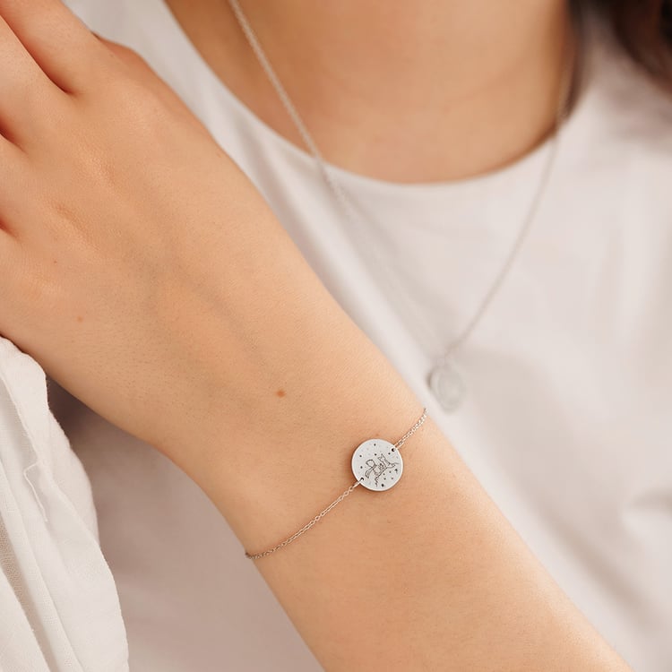 Armband Der Kleine Prinz mit Fuchs und Gravur aus Silber 157515