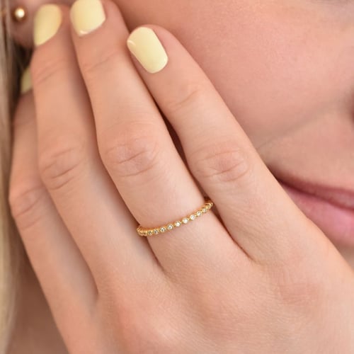 Minimalistischer Ring aus Kugeln mit Diamanten Dante