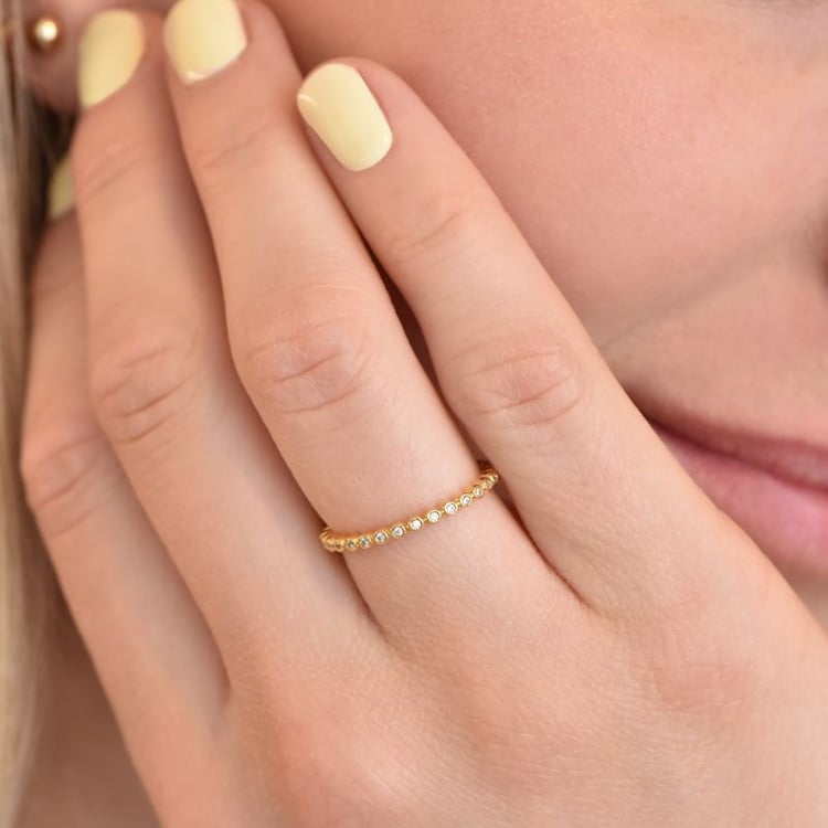 Minimalistischer Ring aus Kugeln mit Diamanten Dante 106043