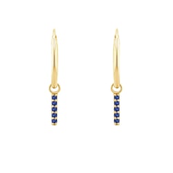 Goldene Hängeohrringe mit blauen Saphiren Elaine