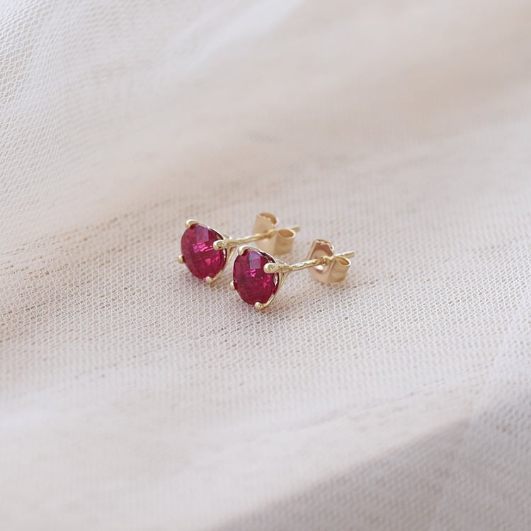 Rubin Goldohrringe 69146