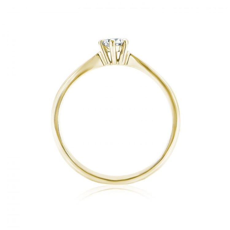 Goldener Verlobungsring mit Moissanit Iravan 22062