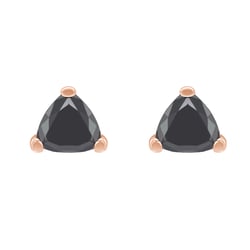 Goldene Ohrstecker mit schwarzen Diamanten Vock