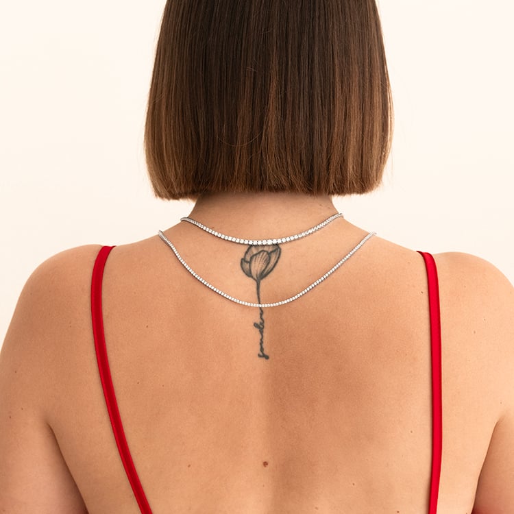 Goldene Tennis Halskette mit Lab Grown Diamanten Sharap 143257