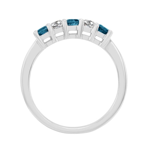 Goldener Ring mit blauen und klaren Diamanten Aisha