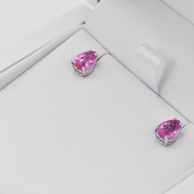 Goldene Ohrstecker mir rosa Saphiren Reata 30405