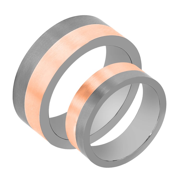 Eheringe aus Titan und Gold Buster 107699