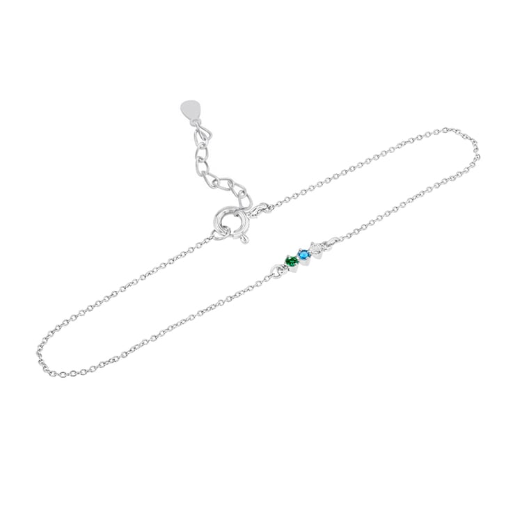 Silbernes Armband mit Edelsteinen Ihrer Wahl Joe 101786