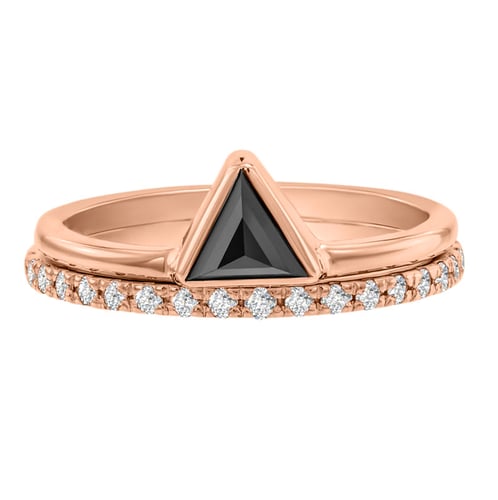 Set mit Eternity-Ring und schwarzem Trillion-Diamantring Begona